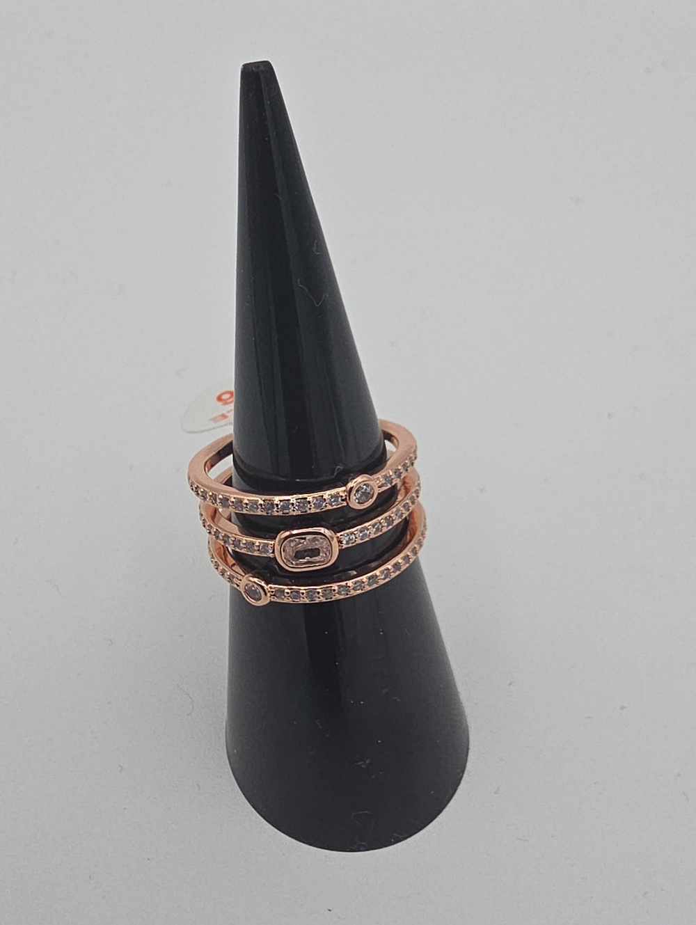 BP Rose Gold Stackable Crystal Ring Set